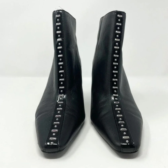 Zara Faux Leather Studded Boots Booties Heels Sz 9 - Picture 2 of 9